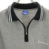 Champion Kurzarm Half-Zip Poloshirt L grau Herren Gebraucht