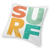Retro Surf Typography Text Square Pillowcase Polyester Linen Velvet Pattern Zip Decor Throw Pillow Case Sofa Seater Cover 18"