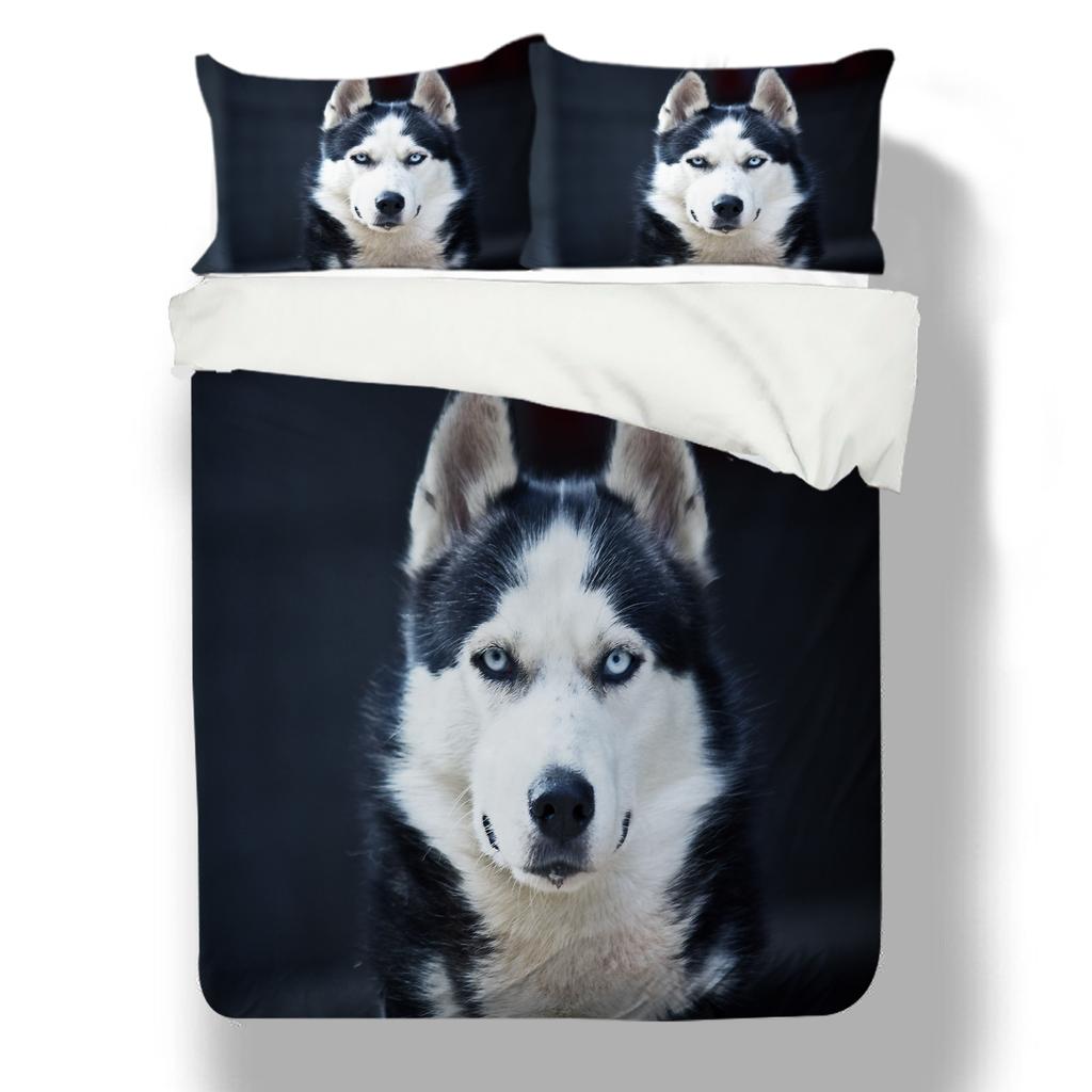 Sada povlečení s 3D vzorem pro domácí mazlíčky Domácí Ložnice Povlak na polštář Povlečení pro jednu/manželskou postel Dekorativní ložní souprava pro 2/3 ložnice