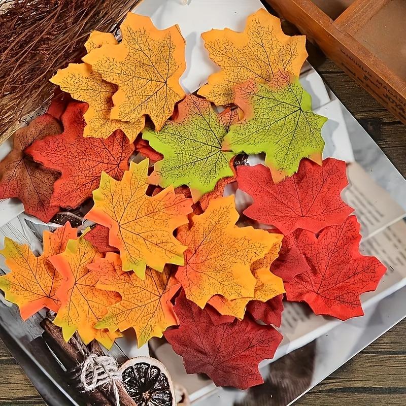 50/100pcs Vibrant Artificial Maple Leaves 3.15inch | Perfect for DIY Wreaths, Home, Outdoor, Wedding, and Festival Decorations