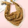 Triangular Style Headscarf with Lace Trim Floral Print Women Headband Women Makeup Photography Hair Accessories