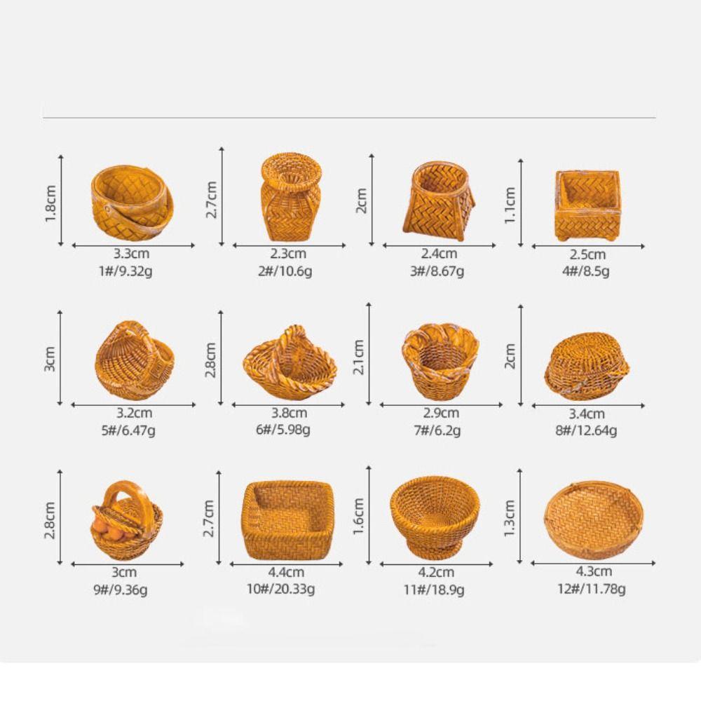 2pcs Cute Fruit Vegetable Food Storage Basket Mini Dolls Miniature Decoration