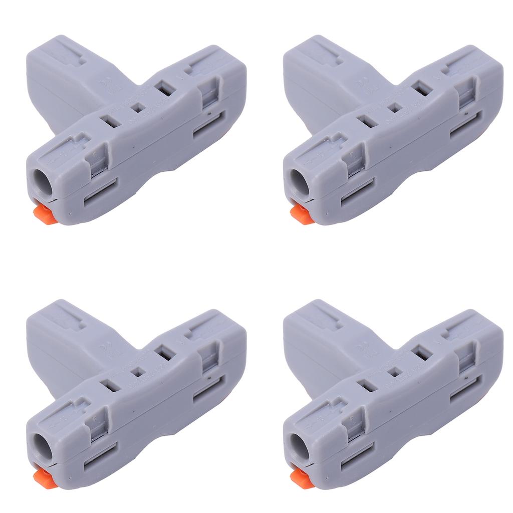 20Pcs Quick Terminal Block Wire Connector TShaped PushType Wiring Splitter SPLT1(Gray )