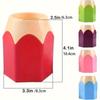 5pcs Pencil-Shaped Pen Holders - Colorful ABS Desk Organizer with Scissors Slot, Ideal for Home Office & Classroom Decor, Classroom Supplies