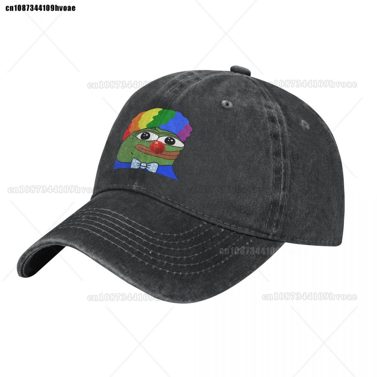 

Кепки-бейсболки Pepe The Frog Clown Dank Meme, унисекс, потертый хлопок, головные уборы для активного отдыха, подходящие кепки One Size чёрный