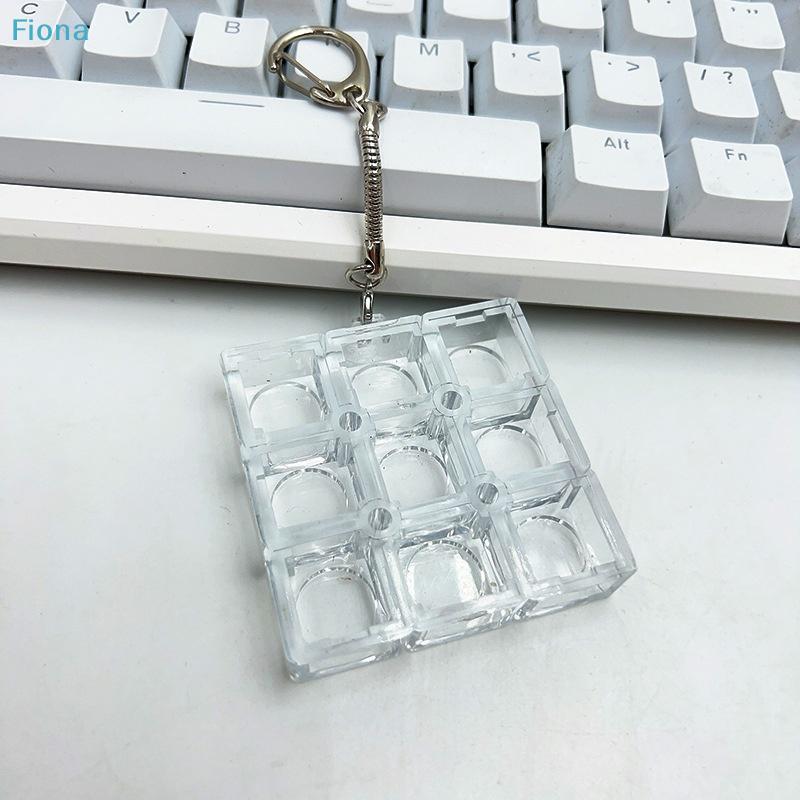 Keycap Tester Keychain,Transparent Mechanical Keyboard Switch Tester,4/9-Key Fidget Toy for Stress Relief