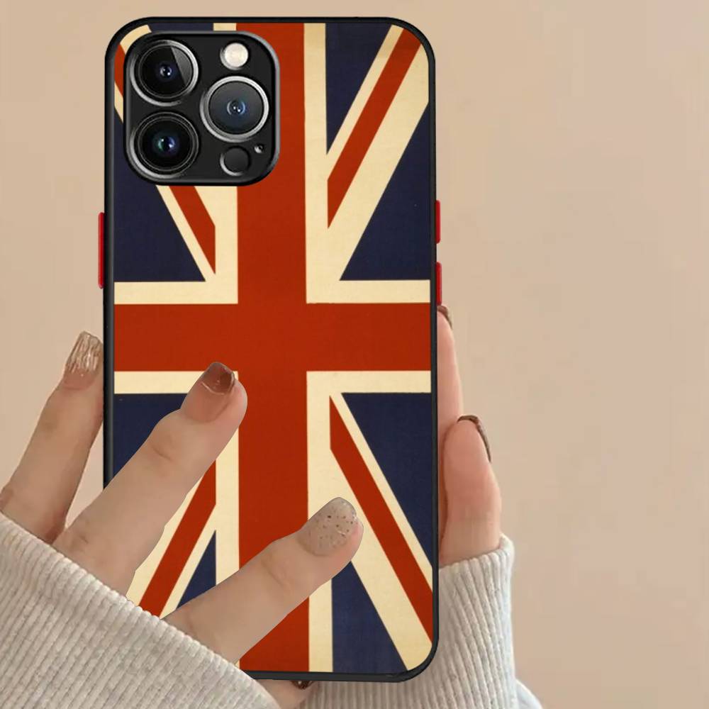 USA & UK Flaggen Hülle Für iPhone X XR XS 11 12 13 14 15 16 pro MAX mini Handyhülle Matt stoßfest