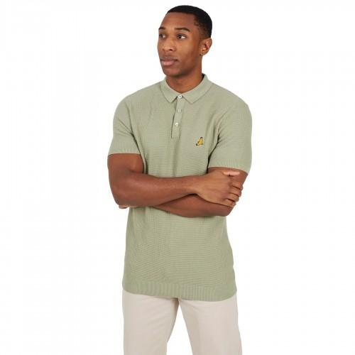 BRAVE SOUL Mens Knitted 3 Button Placket Polo Shirt