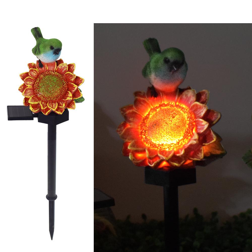 Solar LED Flower Bird Lights for Outdoor Courtyard, Balcony, Garden, and Camping with Sensor Activation.