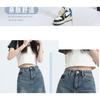 Retro Denim Skirt for Women with High Waist and Slimming Effect A-line Plus Size Back Split Skirt