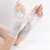 Elastic Fingerless Gloves Muti-Layer Lace Long Arm Fake Sleeves Sweater Decorative Horn Cuffs Girls Clothing Accessories