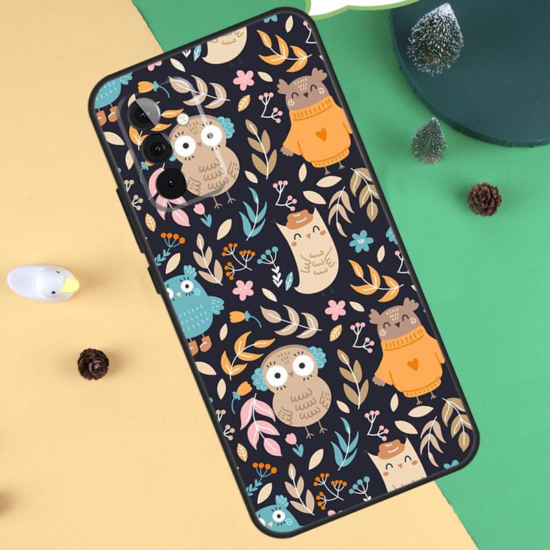Owl Pattern Funda For Samsung Galaxy A35 A55 A15 A25 A53 A33 A13 A52 A32 A12 A51 A71 A14 A34 A54 Case