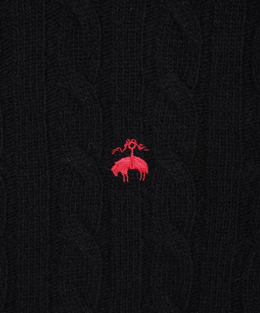 BROOKS BROTHERS [Women'S] Wool Cable Sweater (Black) (Bbwrwbz401)