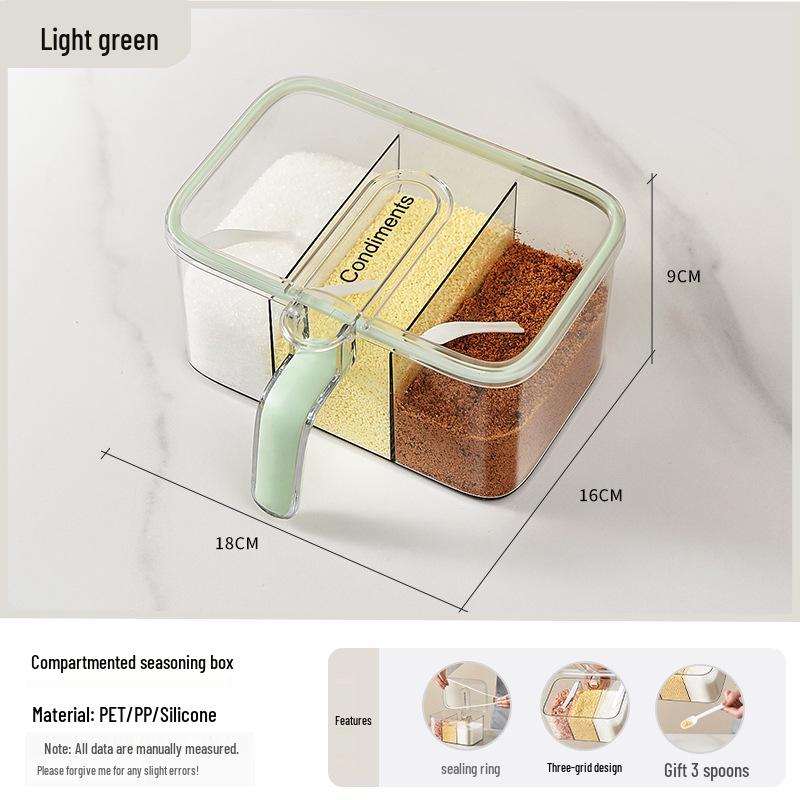 High-End Kitchen Seasoning Box: 4-in-1 Integrated Spice Jars for Salt, Sugar, and MSG