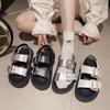 Plateausandalen mit dicker Sohle für Damen Sommer 2024 neue Mode Gürtelschnalle Muffin-Sohle rutschfest Strandschuhe Damen