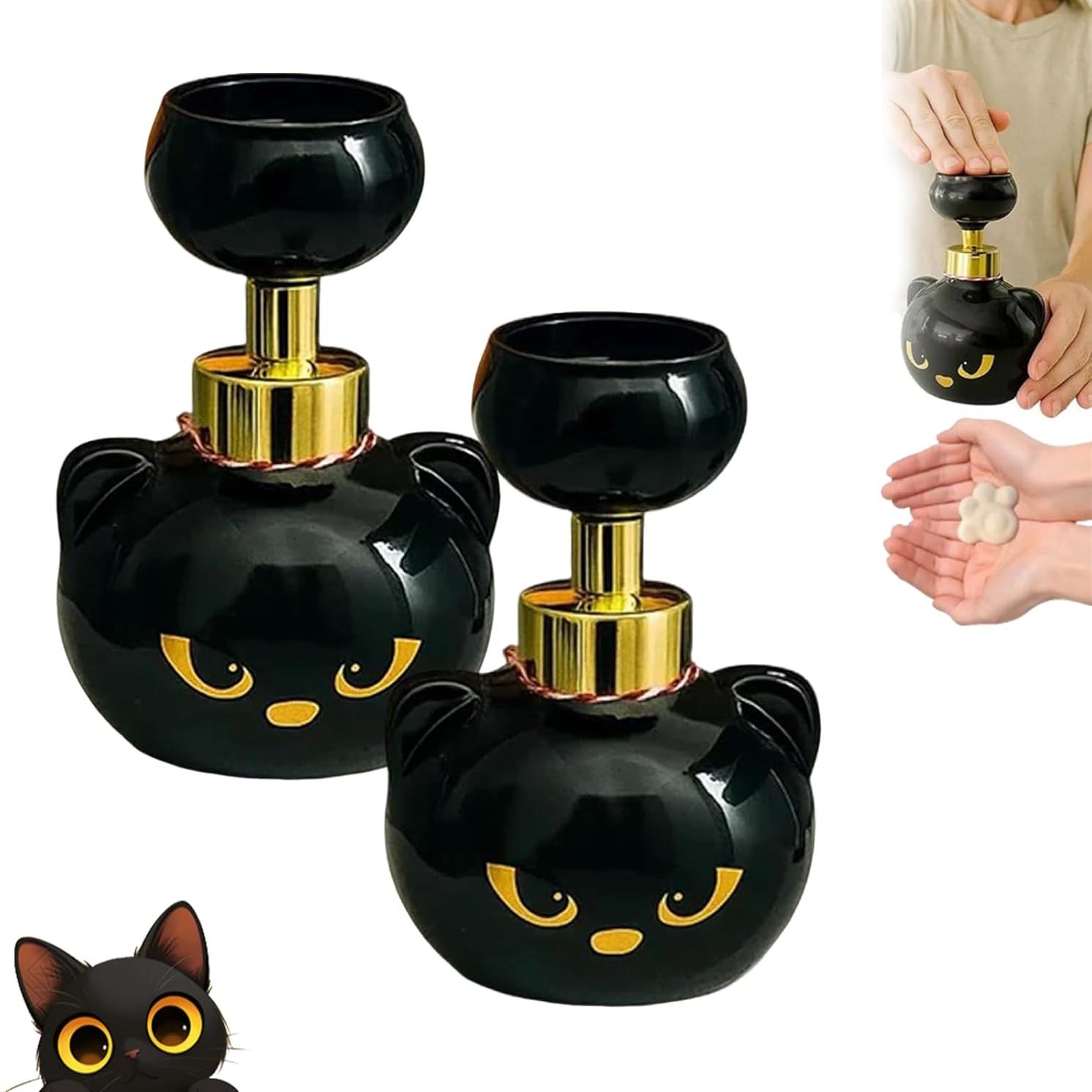 

1 шт. Диспенсер для мыла в виде кошачьей лапки, Милый пенящийся дозатор для мытья рук с отпечатком лапки кошки на Хэллоуин, Многоразовая бутылка с пенным насосом