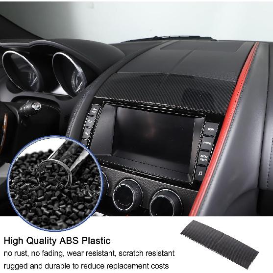Daeiclru Center Console Dashboard Cover Trim Compatible with Jaguar F-Type 2013-2024, ABS Car Center Console Panel Trim Interior Accessories (Carbon
