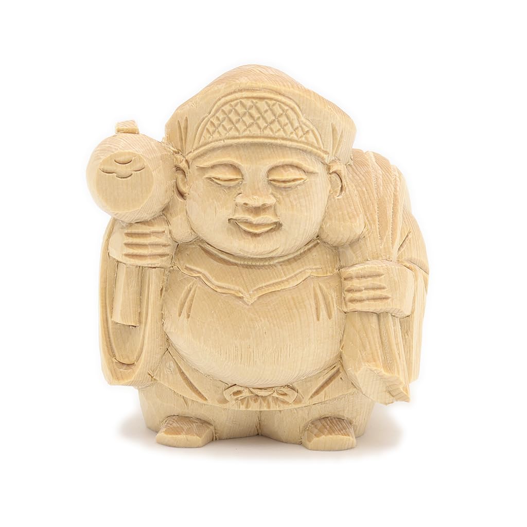 

special Buddha statue Daikokuten standing statue height width depth Made of Japanese cypress wood 13607 Kurita s [Various Tenjin] (total approx. 6cm,