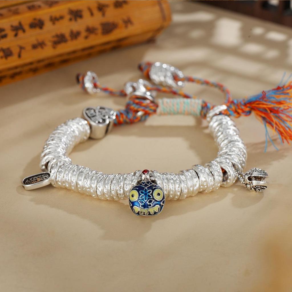 Gold-Devouring Beast Bracelet: Fortune-Bringing Gourd, Hand-Woven for Luck and Wealth. Unisex Gift, New Chinese Style.