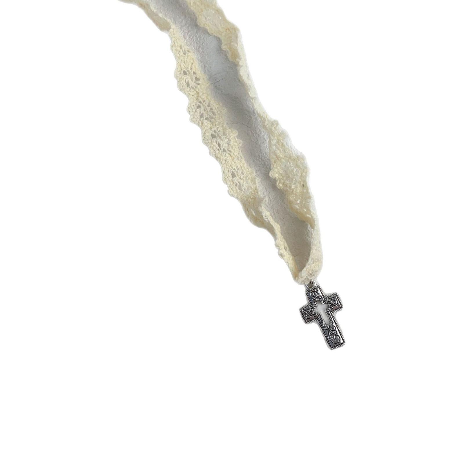 

Elegant Lace Crosses Necklace Featuring Adjustable Tie Designs for Fashionable Women and Trendsetters Daily Use