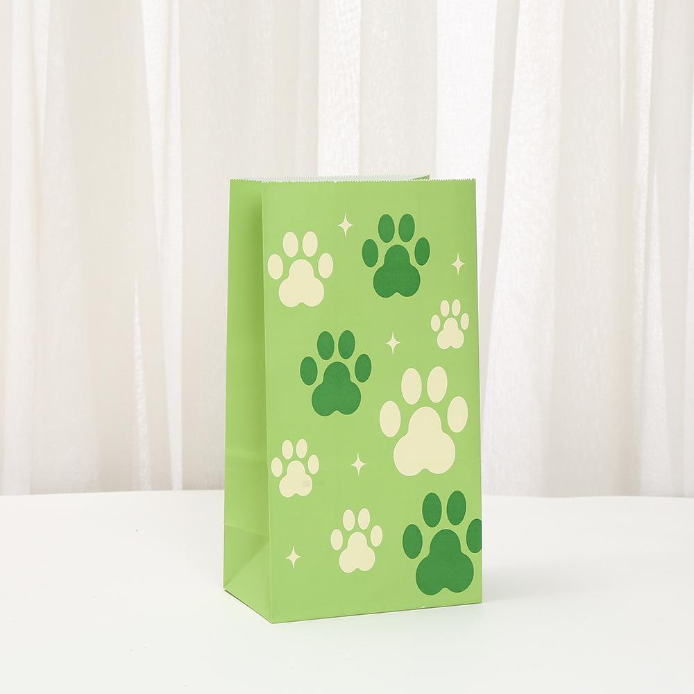 12/30pcs Paw Print Paper Bags Recyclable Pet Party Gift Bags for Children's Birthday Party Treats Return Favors Classroom Events