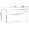 TV Stand with LED Lights Smoked Oak 75 x 35 x 40 cm