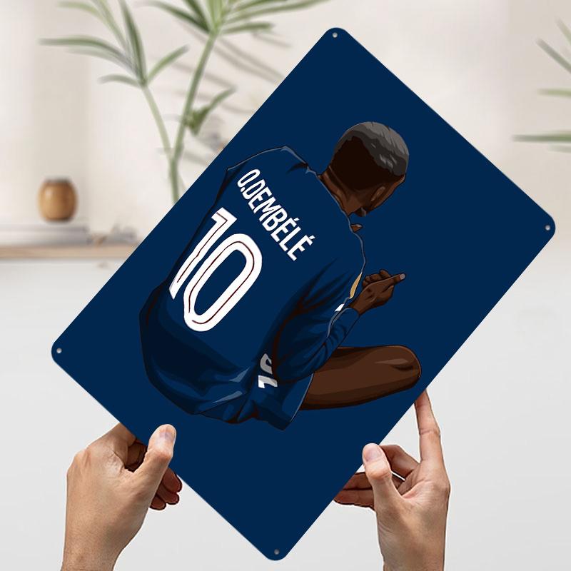 

Ousmane Dembélé Tin Plaque Poster Customized Wall Art Retro Vintage Metal Signs for Room Decoration Bedroom Decorations Man Cave 7.9x11.8In(20x30cm)