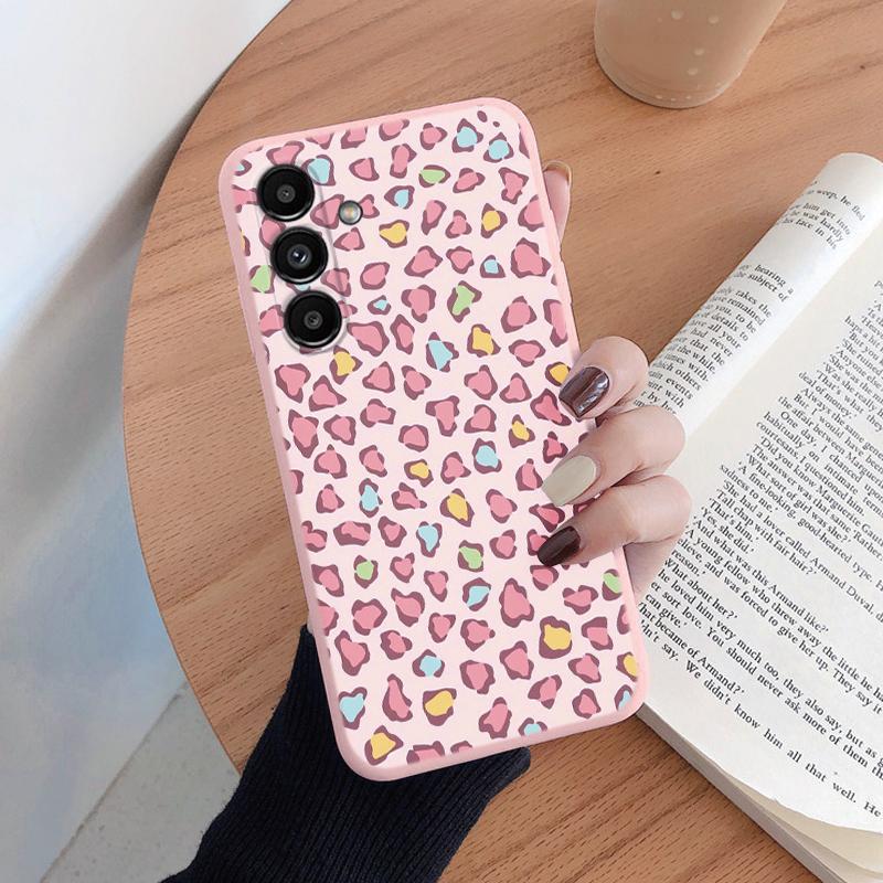 Leopard Print Phone Case For Samsung Galaxy A24 A54 A55 A34 A56 A16 4G Protection Back Cover Soft Silicone Fundas Shell Coque