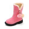 Children Kids Baby Girls Winter Warm Solid Hairball Snow Short Boots Casaul Shoes