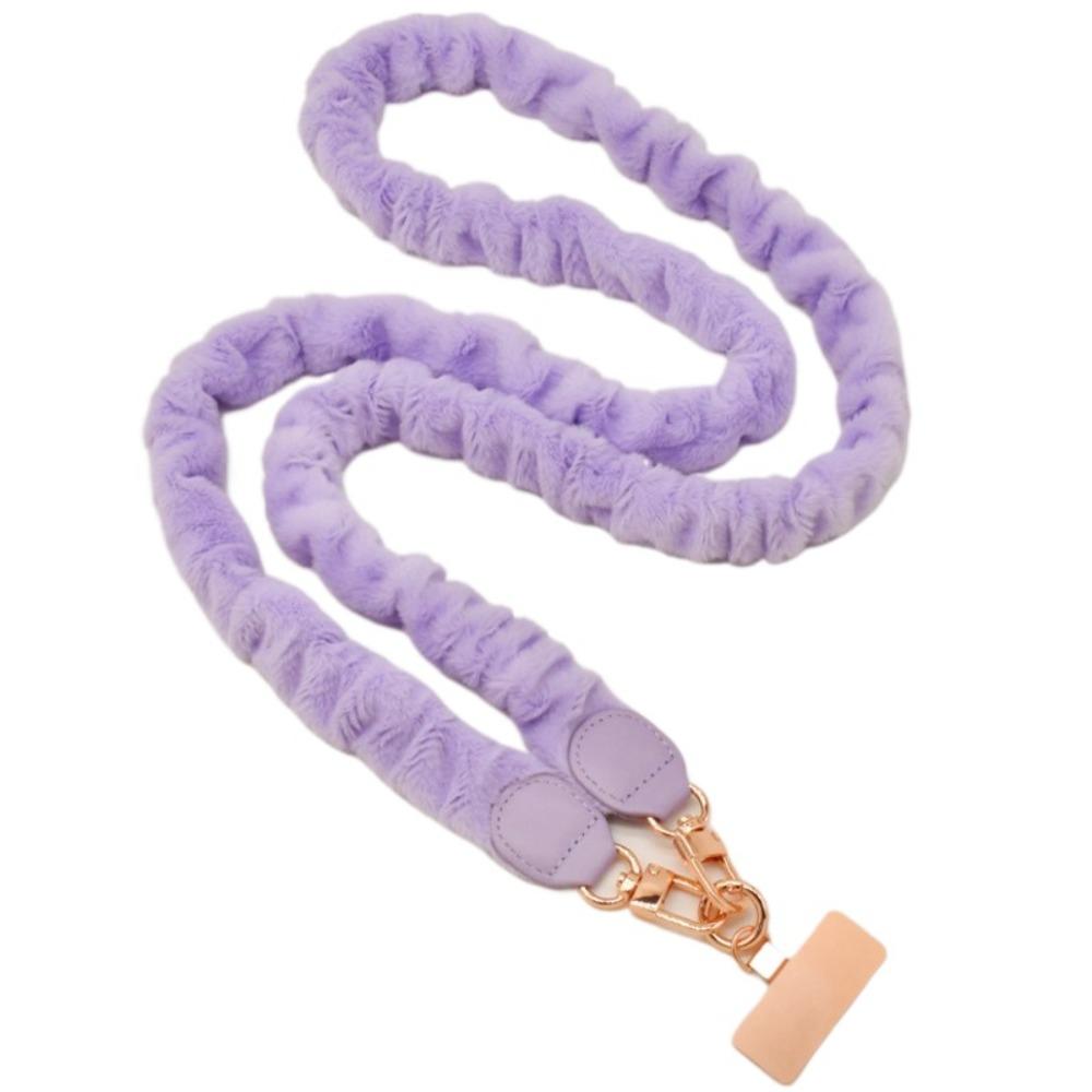 

Plush Rope Mobile Phone Lanyard Neck Hanging Mobile Phone Chain Travel Outdoor фіолетовий