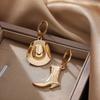 Stainless Steel Waterproof Cowboy Boot Choker Necklace Creative Cowgirl Hat Rhinestone Star Pendant Polished Gold Color Jewelry