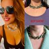 Colorful European Cuban Chain Necklace - Rainbow Punk Acrylic Design