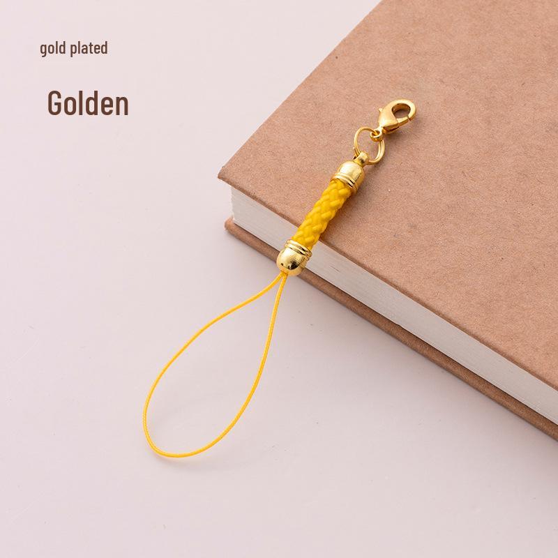 Gold Electroplated DIY Jewelry Accessory: Lanyard Lobster Clasp and Mobile Phone Pendant Rope