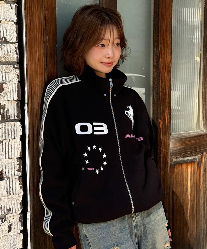 Amou Amou Horse Track Jacket Black