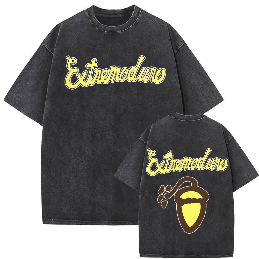 Rock Band EXTREMODURO Tour Vintage Gewaschenes T-Shirt Herren Mode Hip Hop Street T-Shirt Männlich Gothic Retro Übergroße T-Shirts