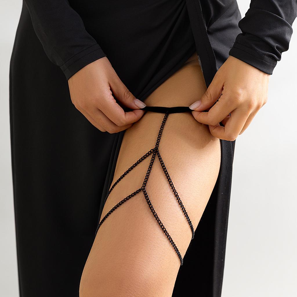 Accessories Sweet Cool Casual Rhinestone Beach Leg Chain Elastic Belt Imitation Pearl Sexy Leg Chain Women