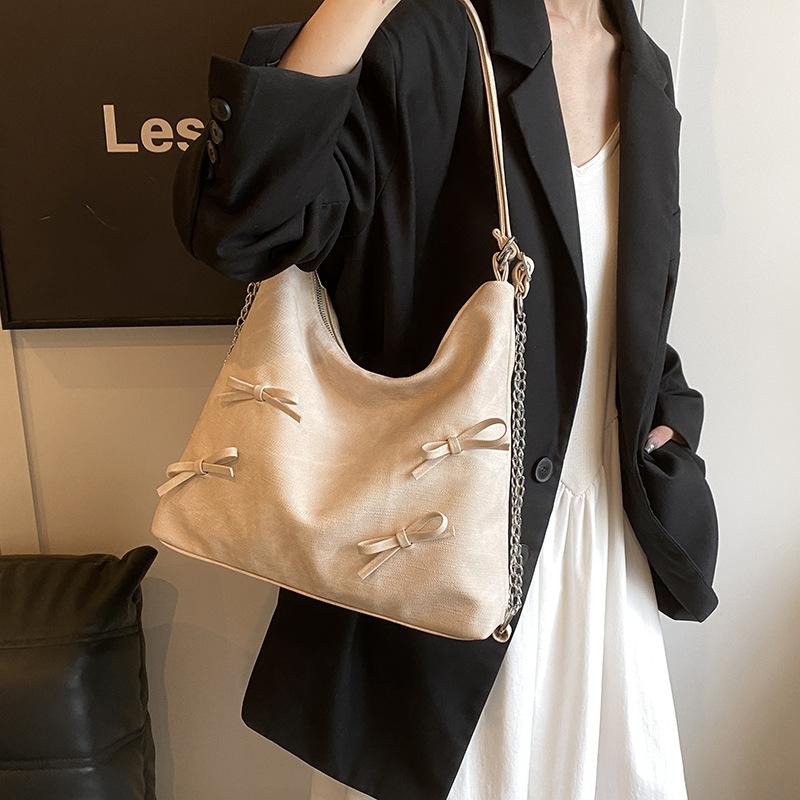 Shoulder bag beautiful casual simple handbag spring and summer new fashion bow bag messenger bag tote bag