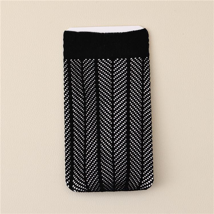 

Черно-белые сетчатые кружевные носки для теленка женские весенние и летние дышащие пустые однотонные носки с буквами среднего размера One Size