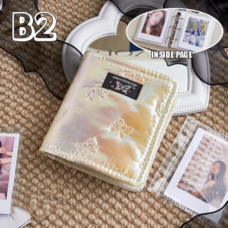 New Silver Bow Soft Shell Photocard Photo Album Binders Kpop Korea Idol Cards Book Family Pictures Album with 20pcs Inner Pages