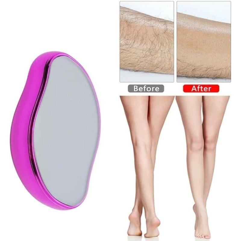 Crystal Hair Eraser - Removedor de pelos indolor para mulheres e homens, braços, pernas e costas, esfoliação suave portátil, reutilizável e lavável