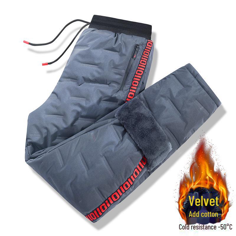 

Мужские трансграничные теплые хлопковые брюки с плюшем - Повседневная осенне-зимняя спортивная одежда из овчины 4XL