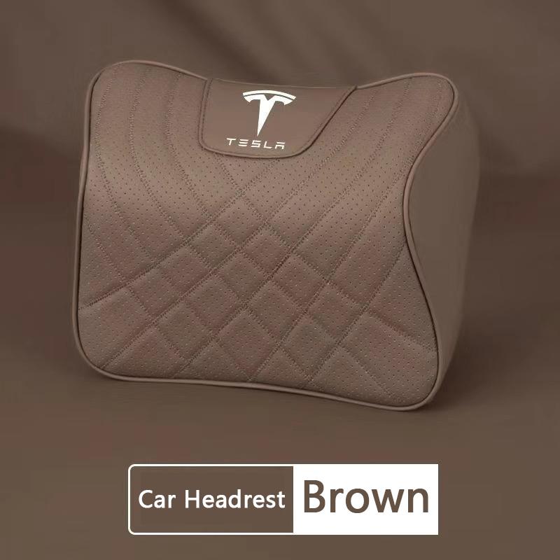 AAAIT1 Car Rest Neck Pillow For Tesla Model X / S / Y Juniper 3 Highland Car Headrest Lumbar Support Memory Foam Seat Cushion Cover Pad