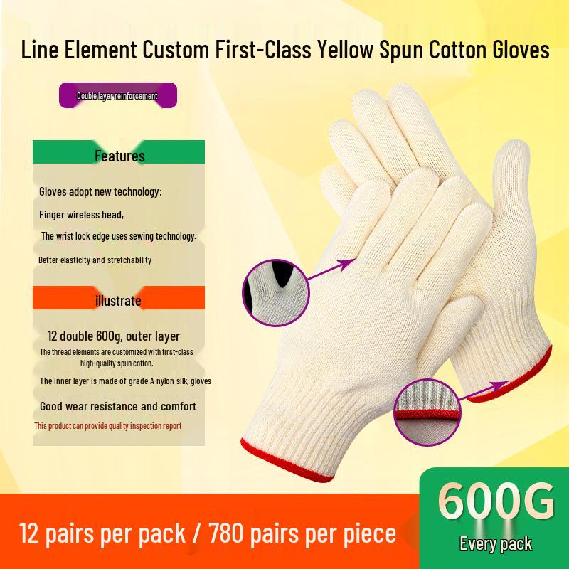 Cotton Yarn Work Gloves for Construction and Labor Protection