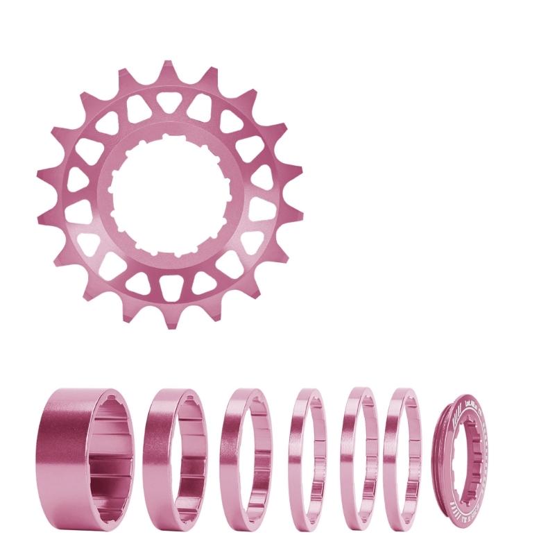 Kits de Conversion Pignons Mono-Vitesse 16T 18T pour Vélos Multi-Vitesses, Cassettes Mono-Vitesse avec Entretoises et Bagues de Blocage