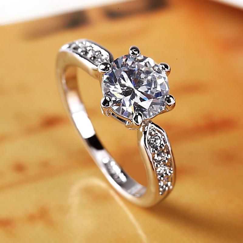 Classic  Color Women Lab Diamond Zircon Stone Wedding Occasion Gathering Wedding Occasion Engagement Rings Fine Jewelry RingClassic Finger