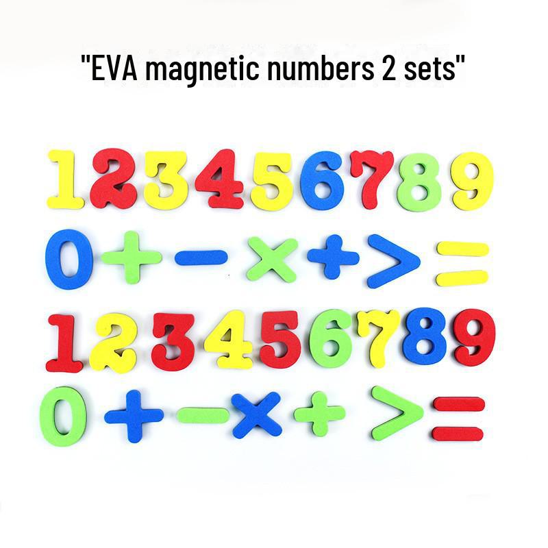 Индивидуальные магнитные образовательные наклейки на холодильник из ЭВА: Красочные английские буквы и цифры для обучения детей