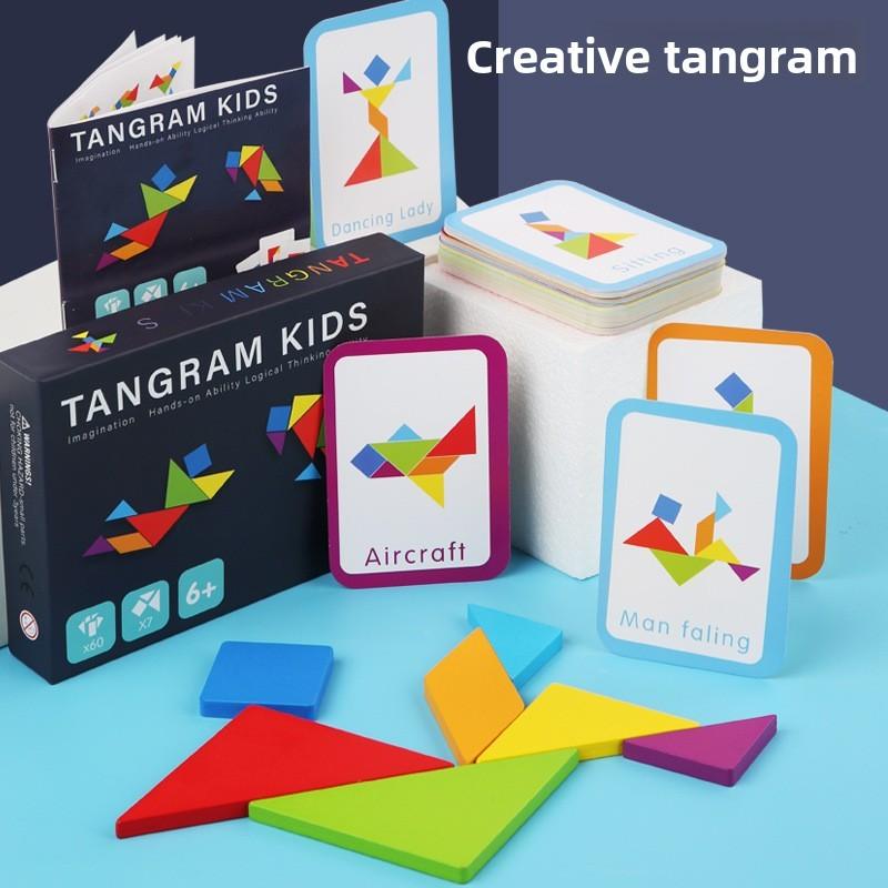 Wooden Tangram Puzzle For Kids Educational Toy For Early Learning And Geometric Shape Recognition