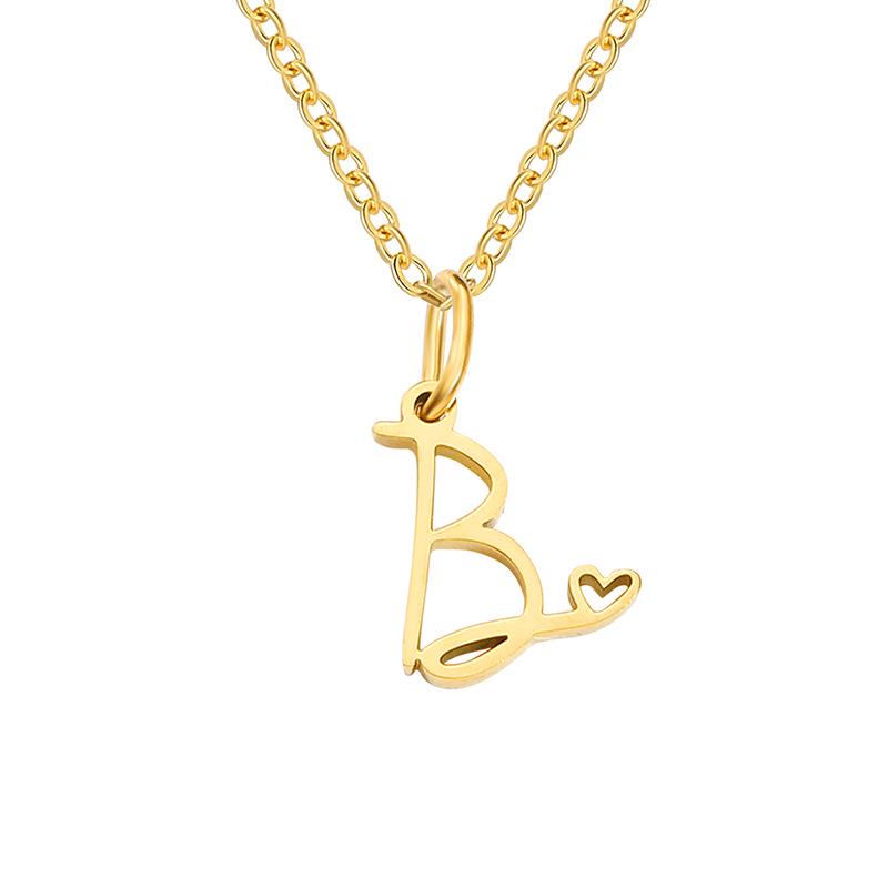 eManco Women's Niche Stainless Steel Letter Clavicle Necklace