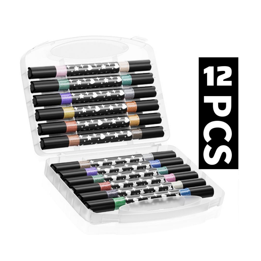 

Dual-Tip Dual-Color Glitter Flash Marker Pens with Flash Powder Effect, Quick-Dry for Crafts, Scrapbooking, Presentation, Office