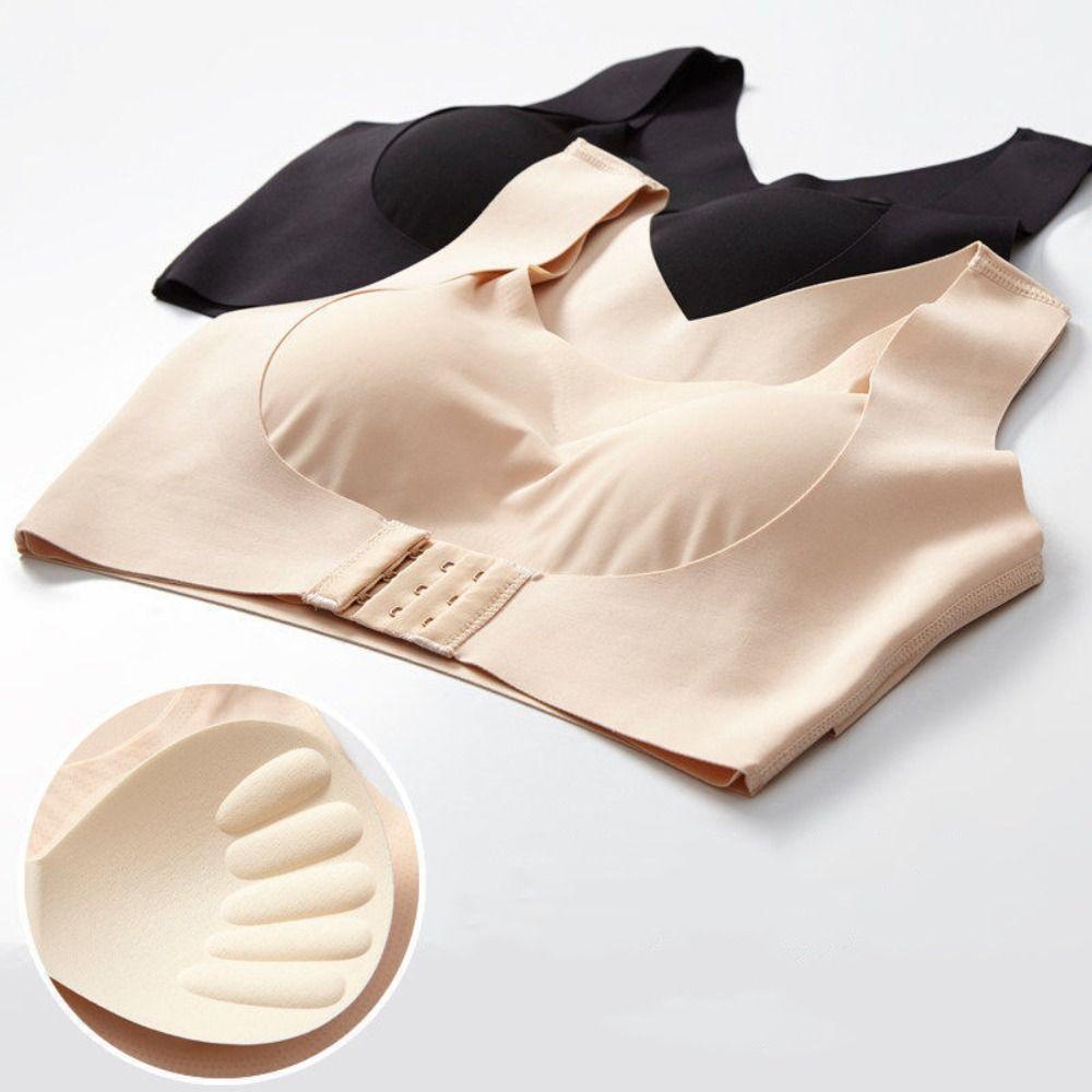 Front Closure Wireless Underwear Cross Back Women Support Brassiere Posture Corrector Bra  Fitness